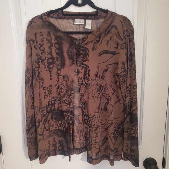 Chico's Sweaters - CHICO'S 100% NYLON BUTTON DOWN SHEER SWEATER - SIZE 3 (US L)